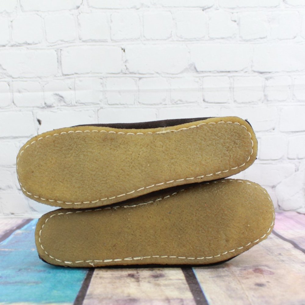 Bearpaw Brown Suede Shearling Lined Moccasin Slip On Slippers Size 10 - Picture 9 of 9